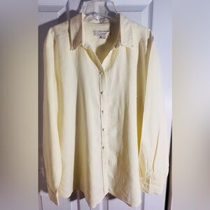Loft Light Yellow Down Bottom Long Sleeve women Size L